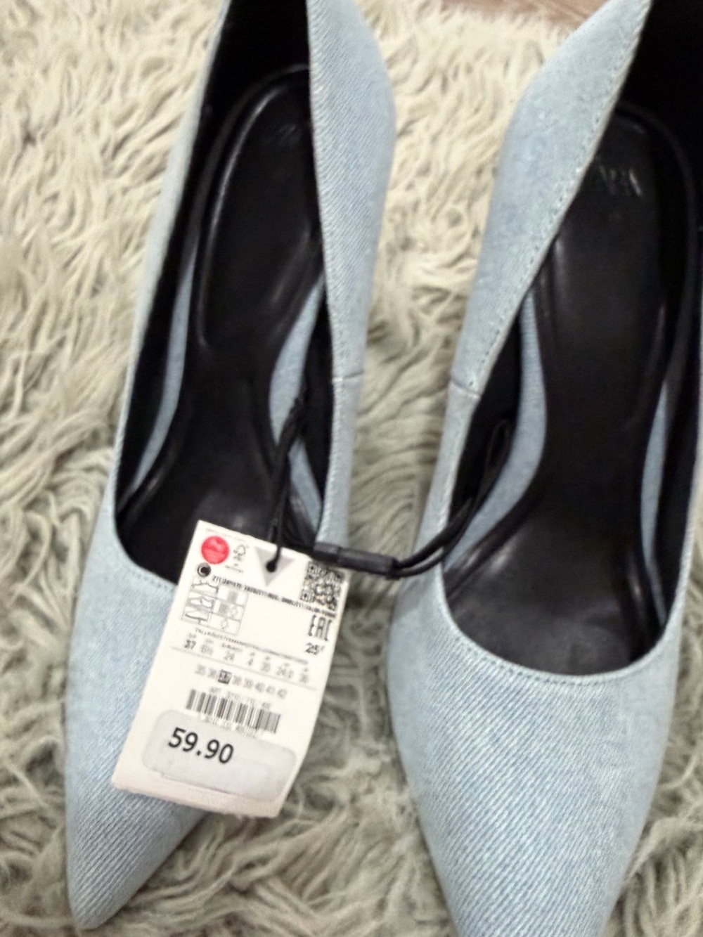 Zara Powder Blue Pointed Toe Heels - Picture 3 of 4